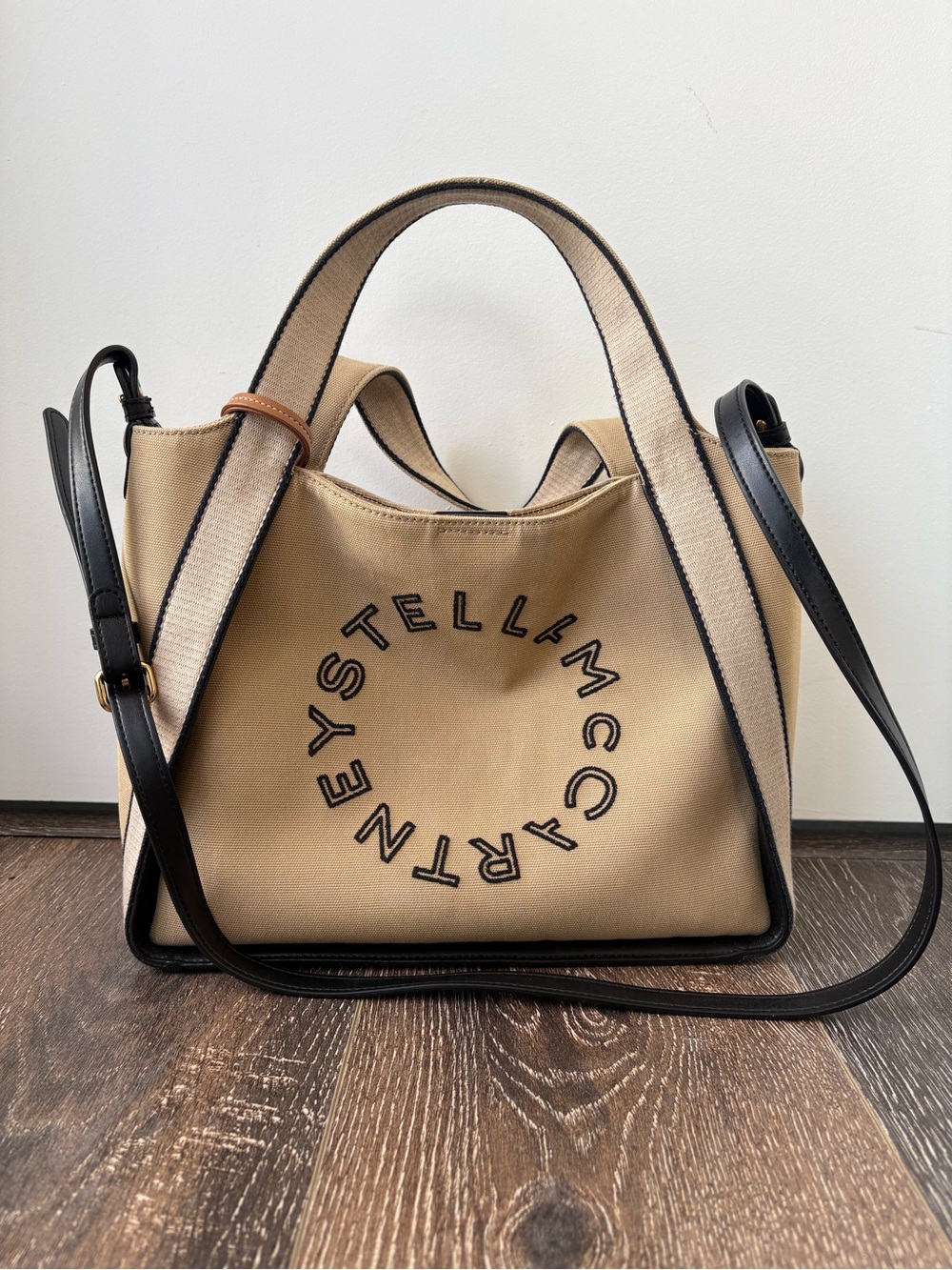 Stella McCartney Logo Canvas Crossbody Tote Bag